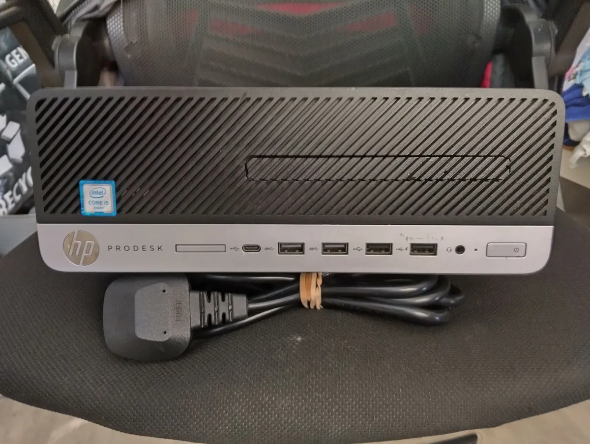 HP ProDesk 600 G3 SFF (i5 6th Gen) and power cable - Image 1