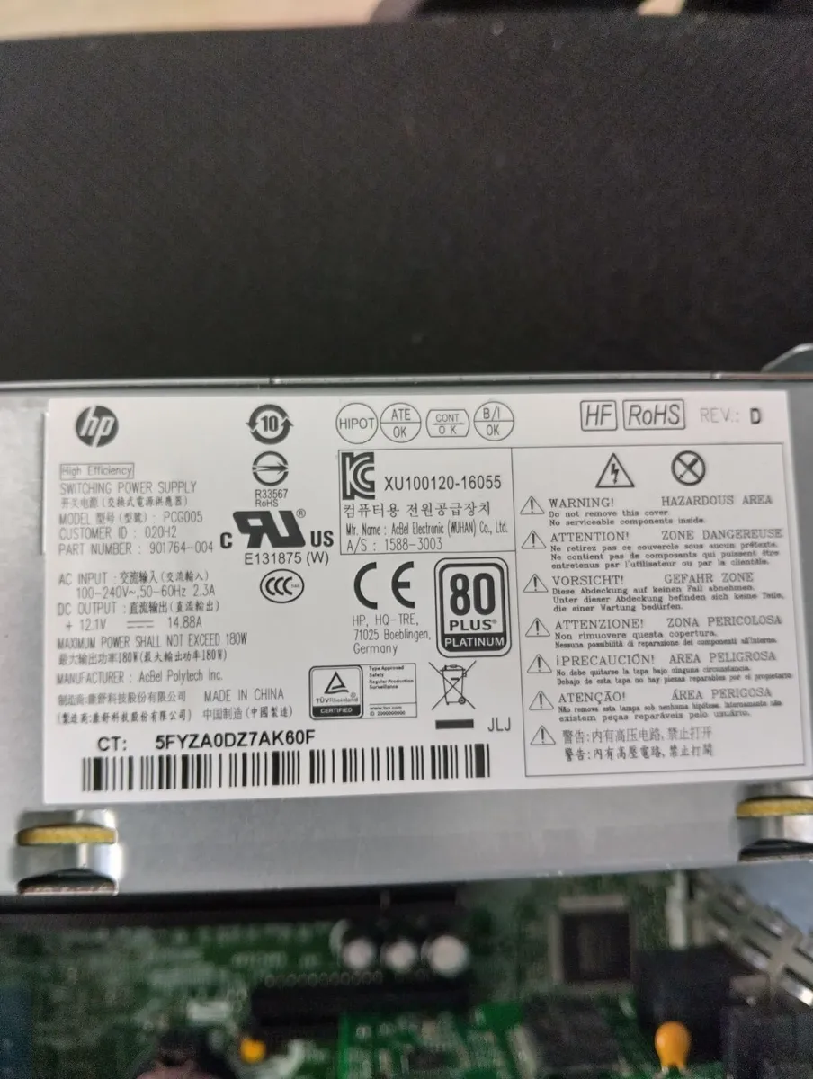 HP ProDesk 600 G3 SFF (i5 6th Gen) and power cable - Image 4