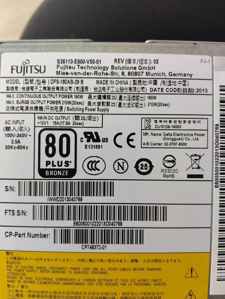 Fujitsu Esprimo D538 SFF (i5 9th Gen) & power cord - Image 4