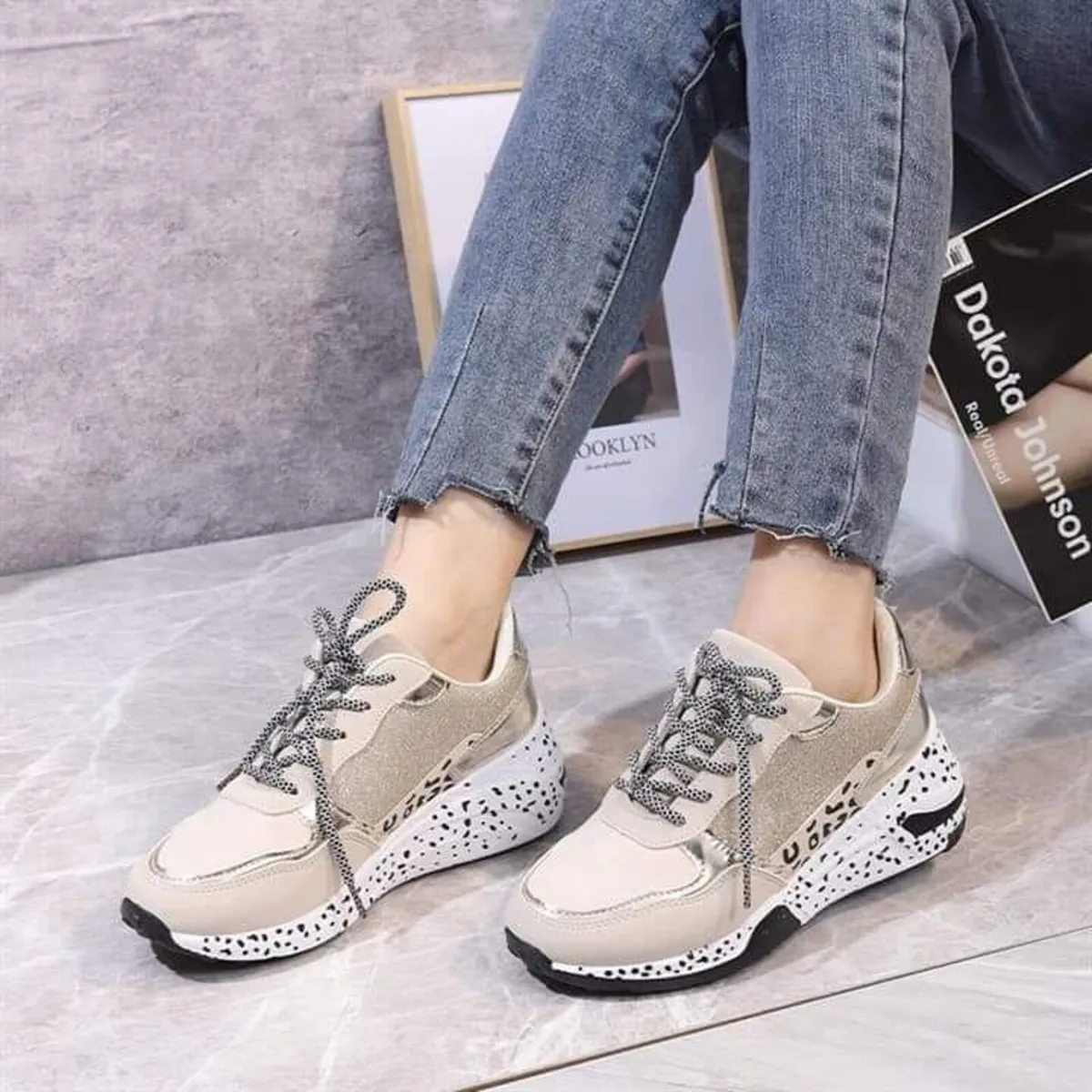 Golden sneakers ( women ) - Image 2