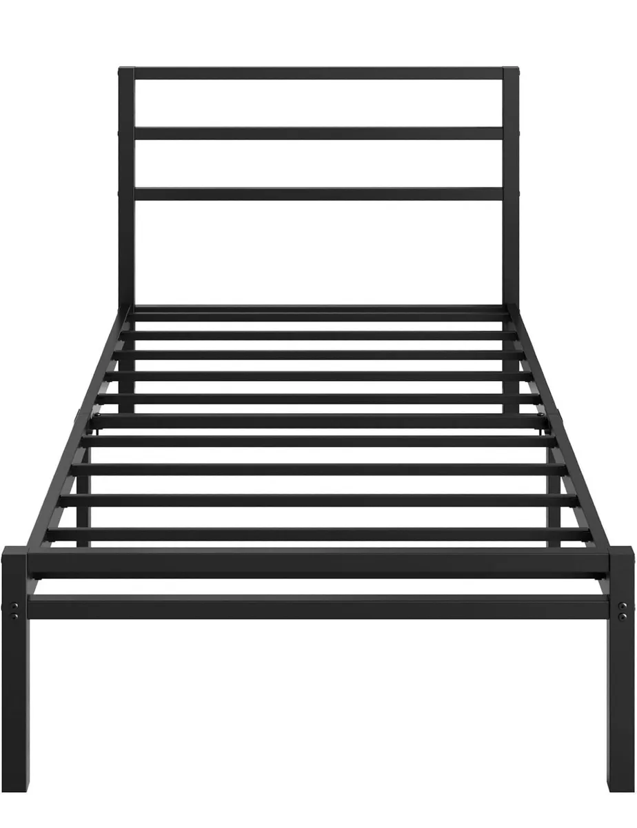 Metal Single Bed Frame with Headboard and Footboar - Image 2