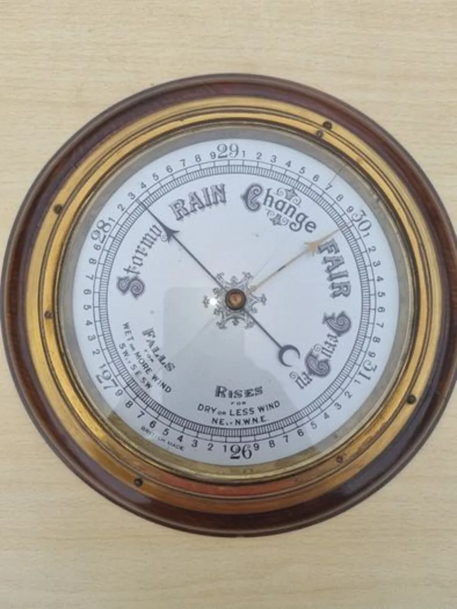 Large antique aneroid barometer - Image 1