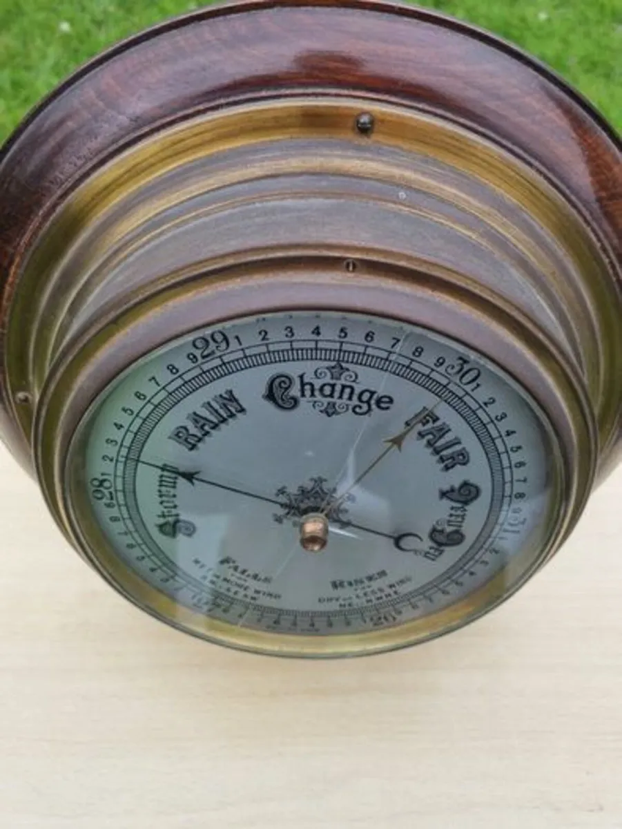 Large antique aneroid barometer - Image 3