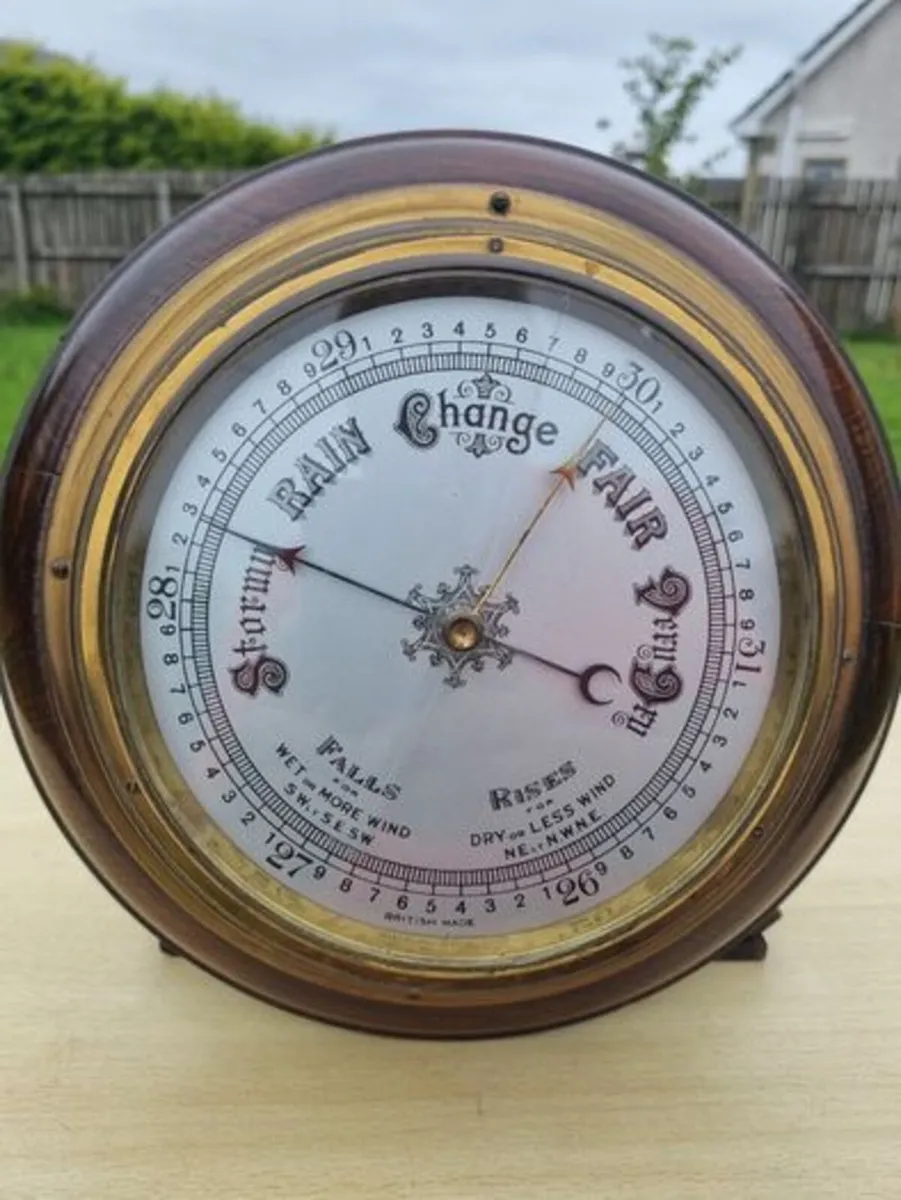 Large antique aneroid barometer - Image 2