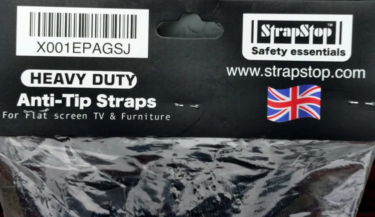 ANTI-TIP STRAPS (FOR FLATSCREEN TV'S ETC) NEW. - Image 2
