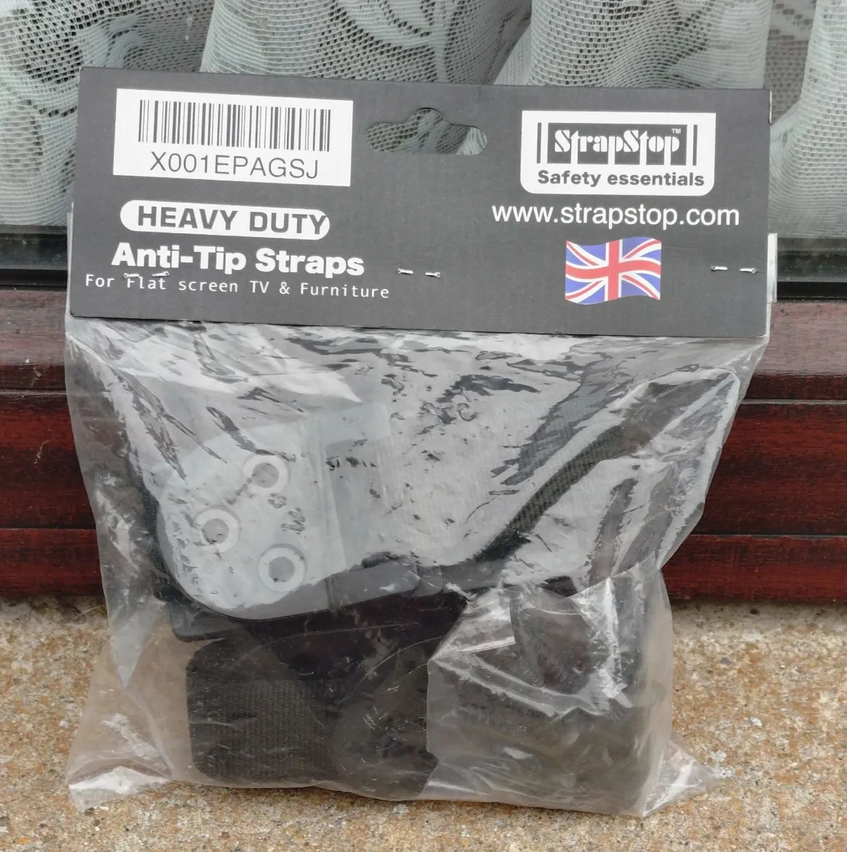 ANTI-TIP STRAPS (FOR FLATSCREEN TV'S ETC) NEW. - Image 1