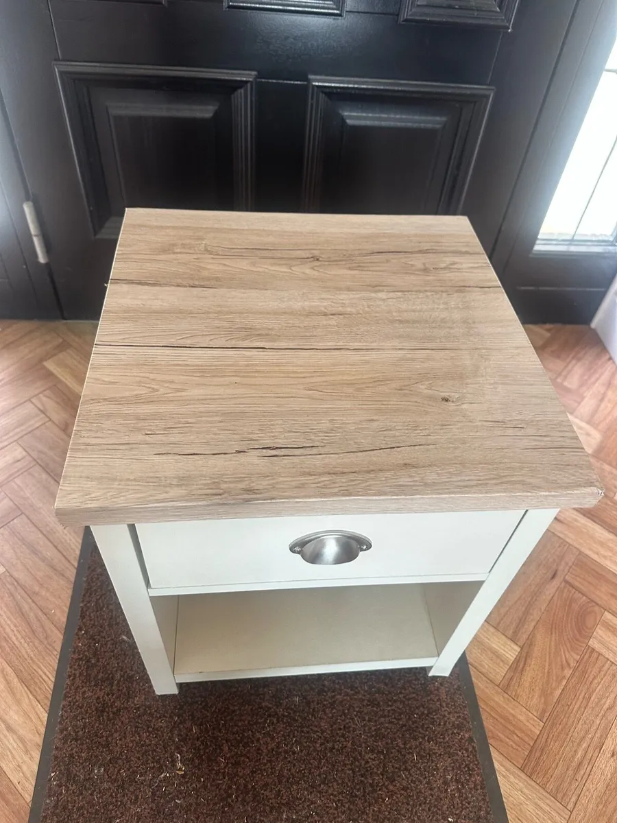Cream & Oak Bedside Table - Image 4