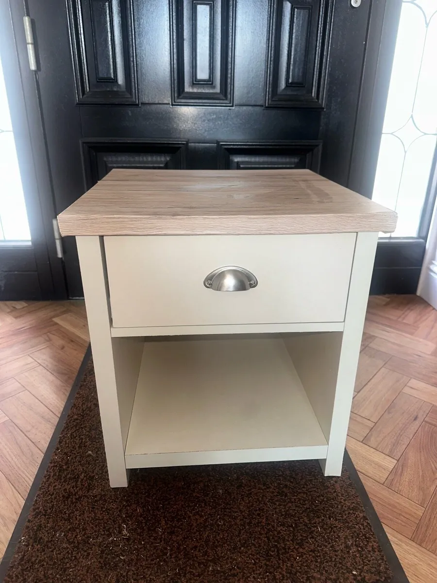 Cream & Oak Bedside Table - Image 2