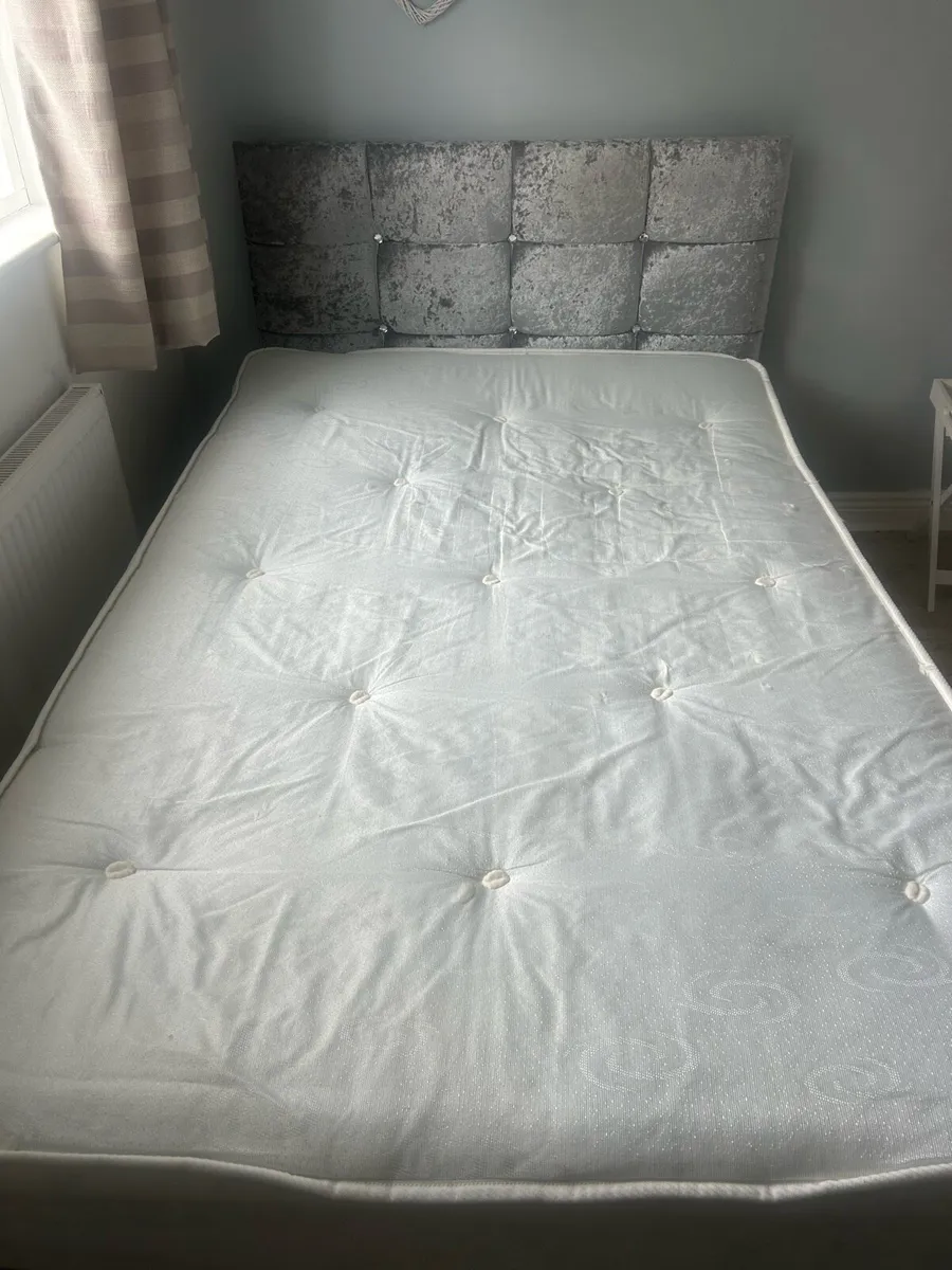 Small Double Bed with Mattress and Headboard - Image 3