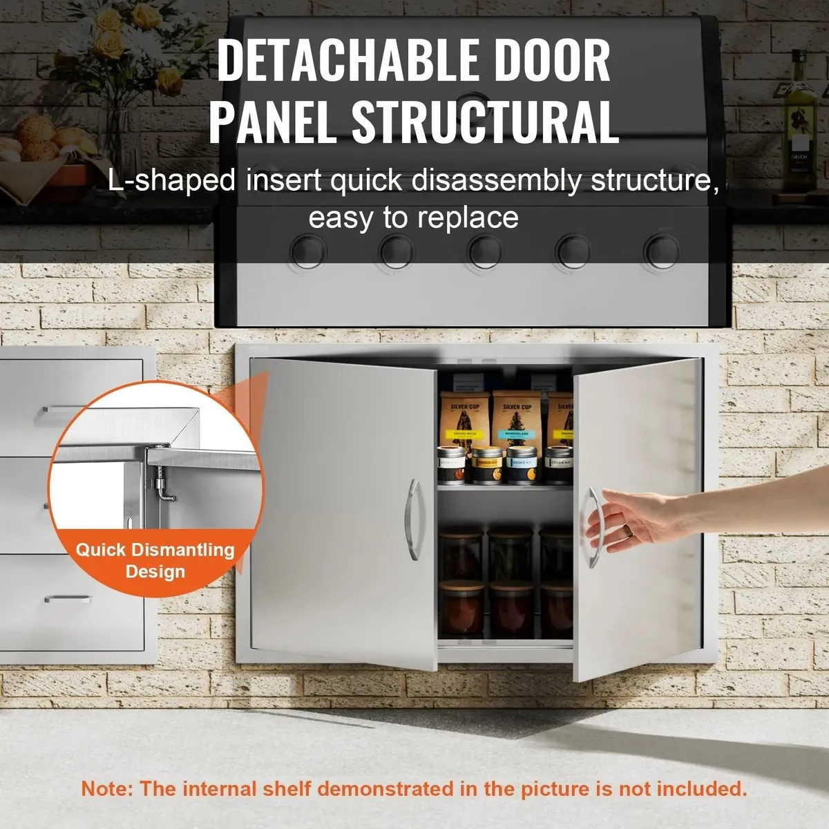 BBQ Access Door 990x660mm Stainless Steel - Image 3
