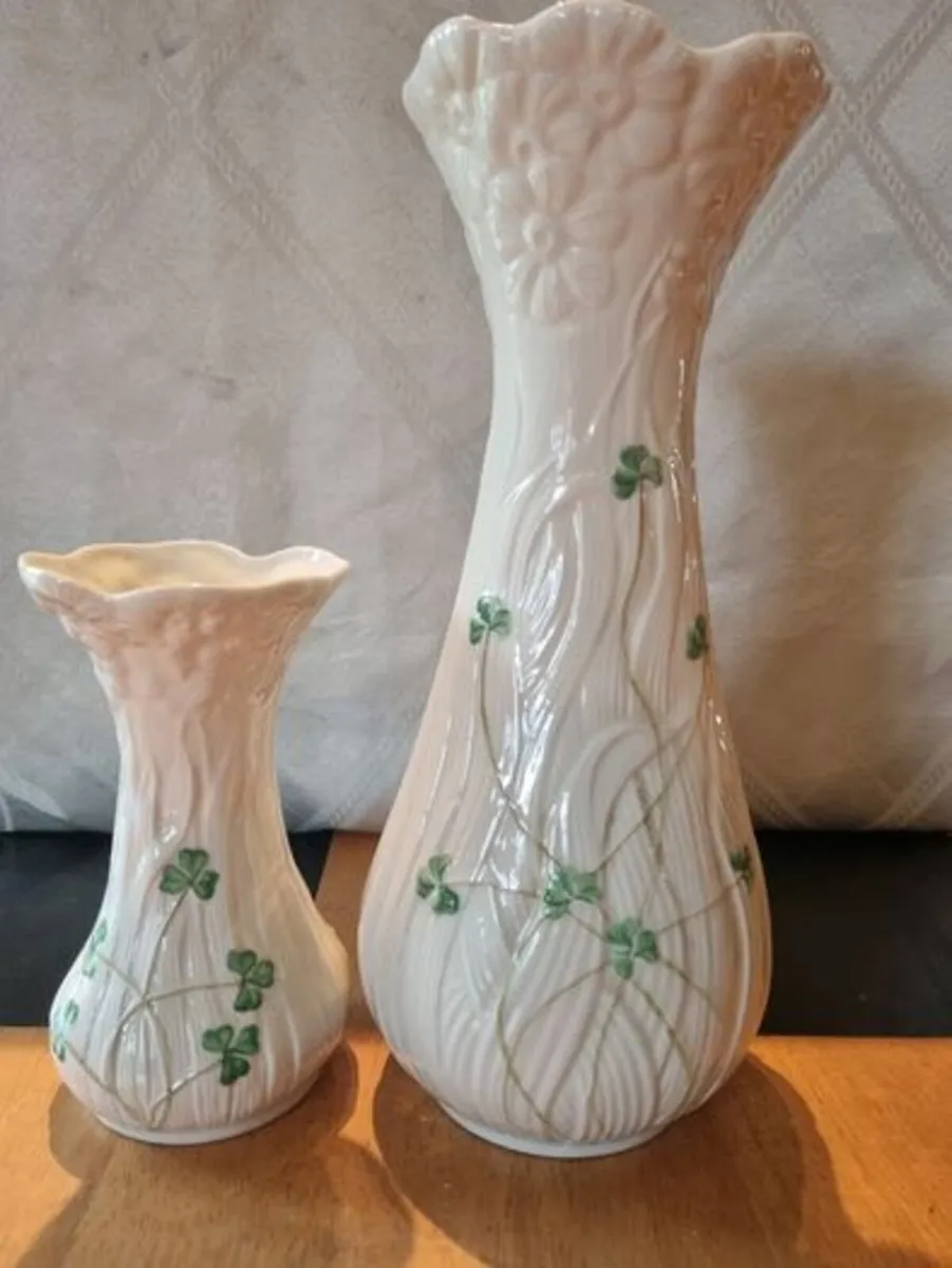 Belleek two vases - Image 2