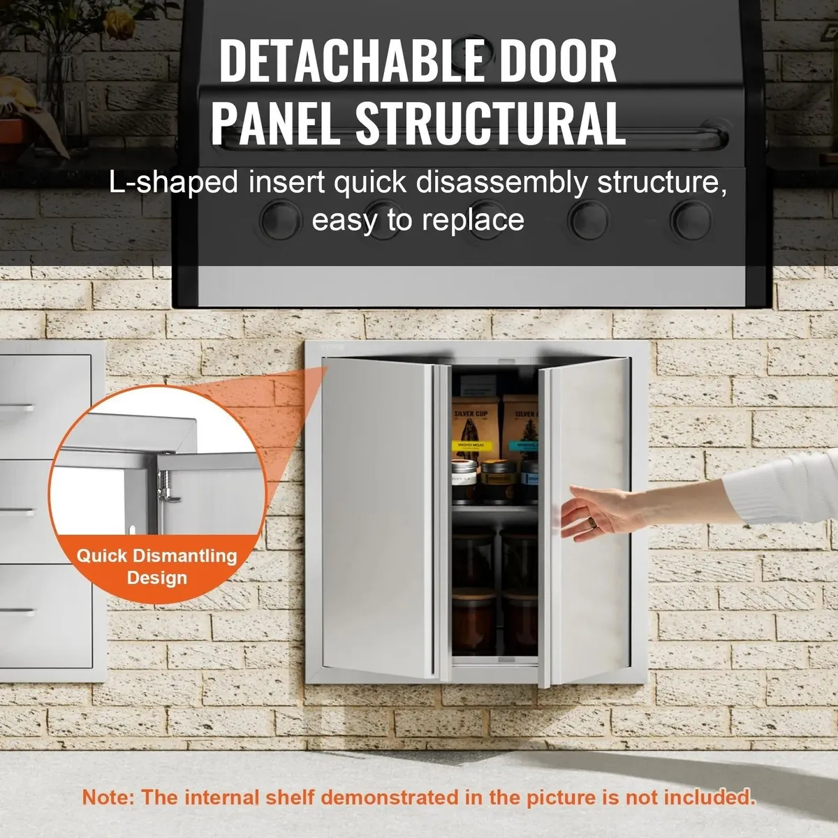 BBQ Access Door 610x610mm Stainless Steel - Image 3