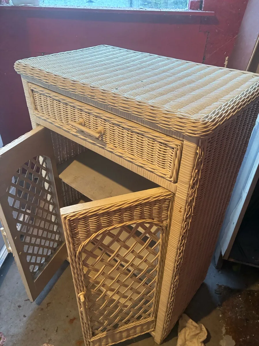 Wicker 2 door with drawer - Image 2