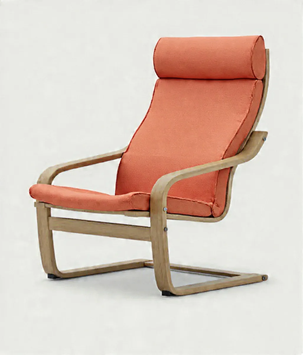 Two IKEA lounge chairs & foot stool