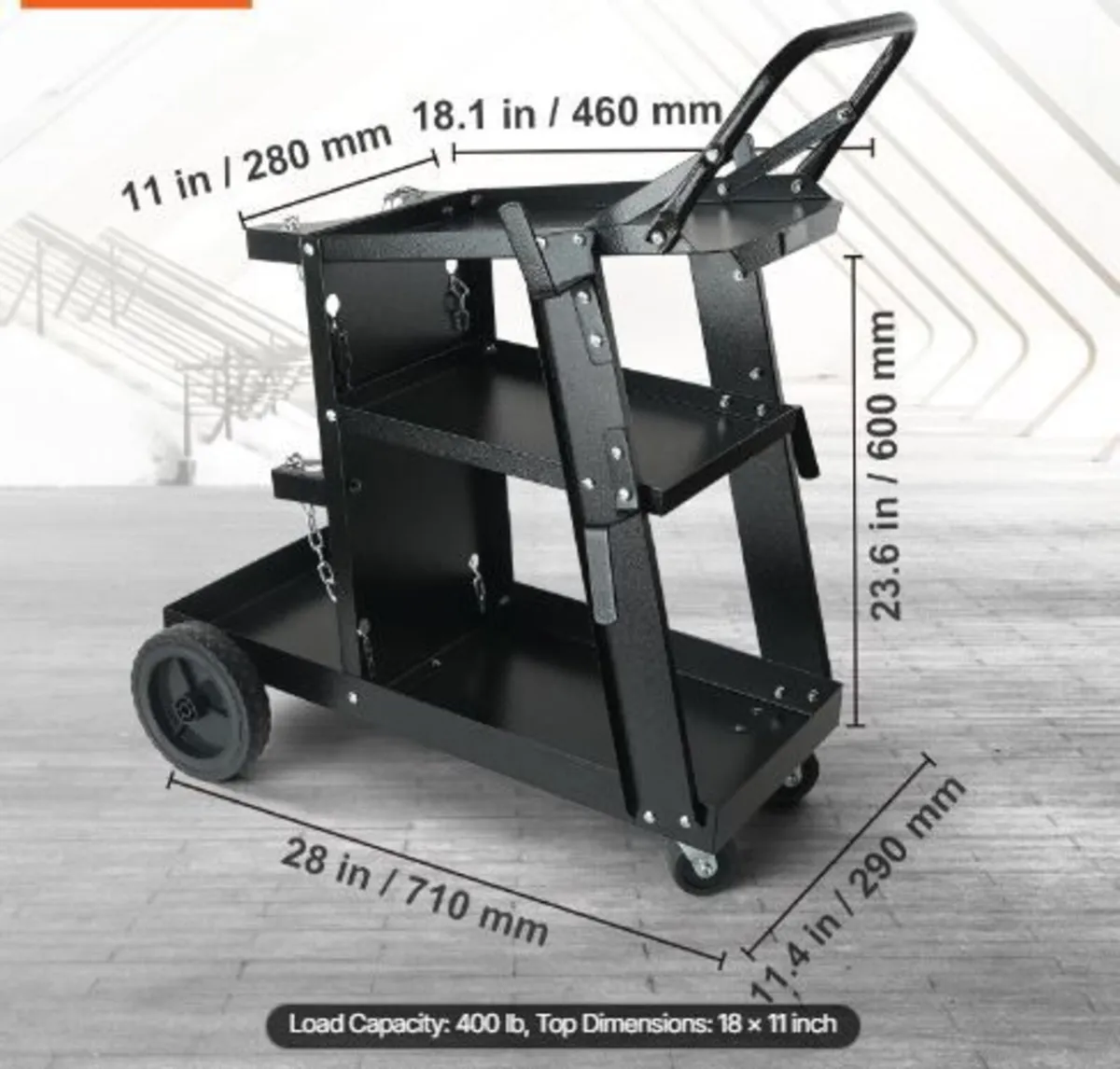Welding Cart, 3-Tier Heavy Duty Welder Cart - Image 4