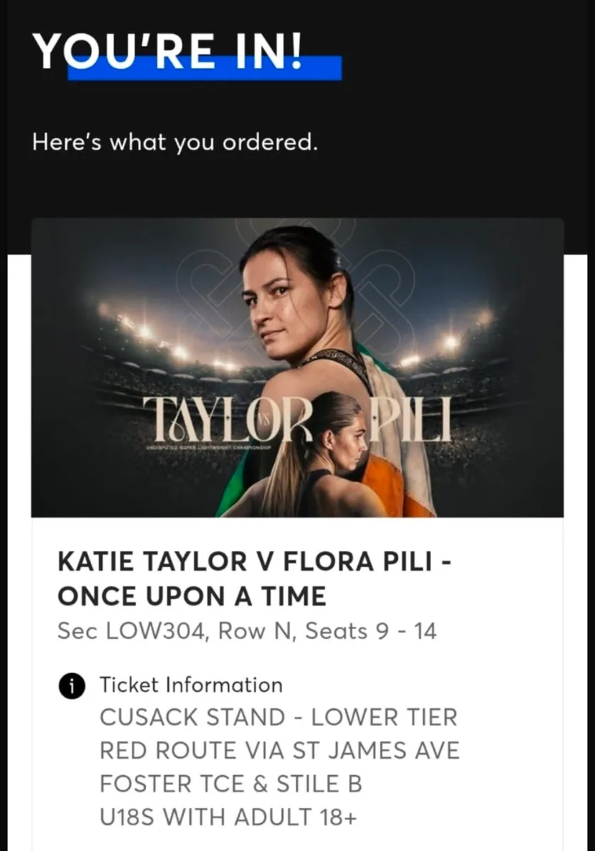 KATIE TAYLOR X 5 SEATED TOGETHER - Image 1