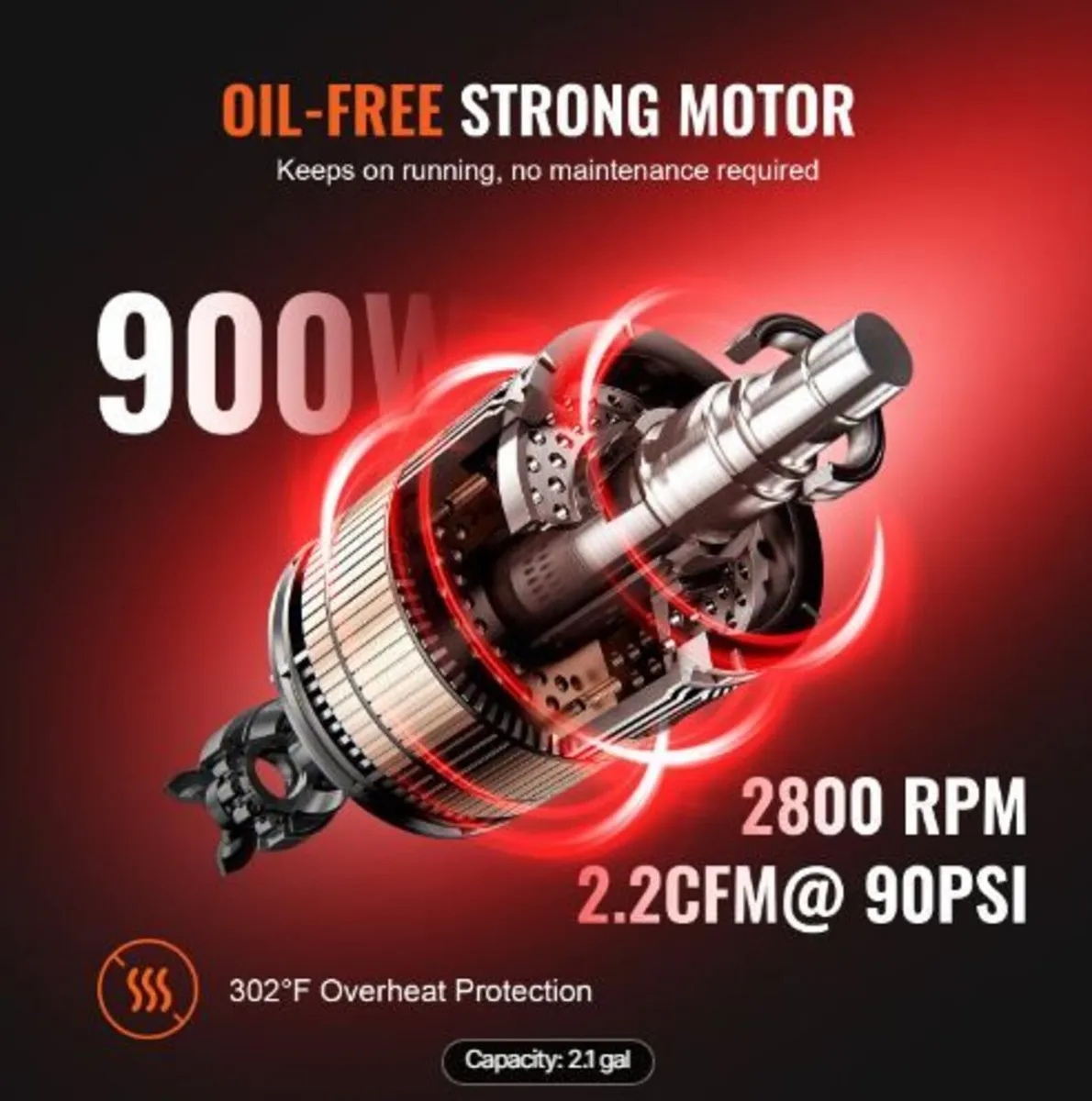 Air Compressor 7.9 L 900W - Image 2