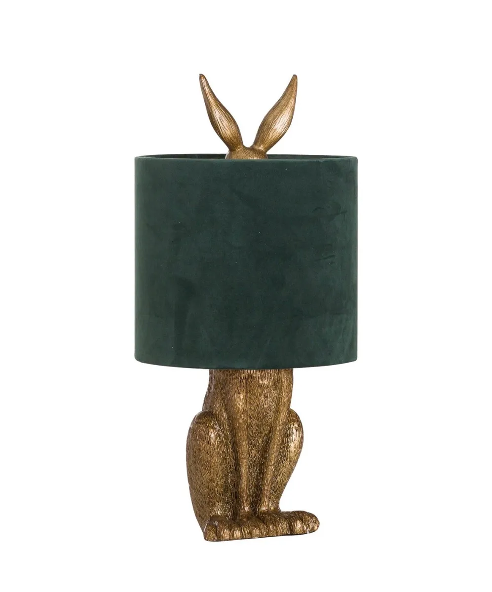 Hidden Hare Table Lamps Green and Gold - Image 4