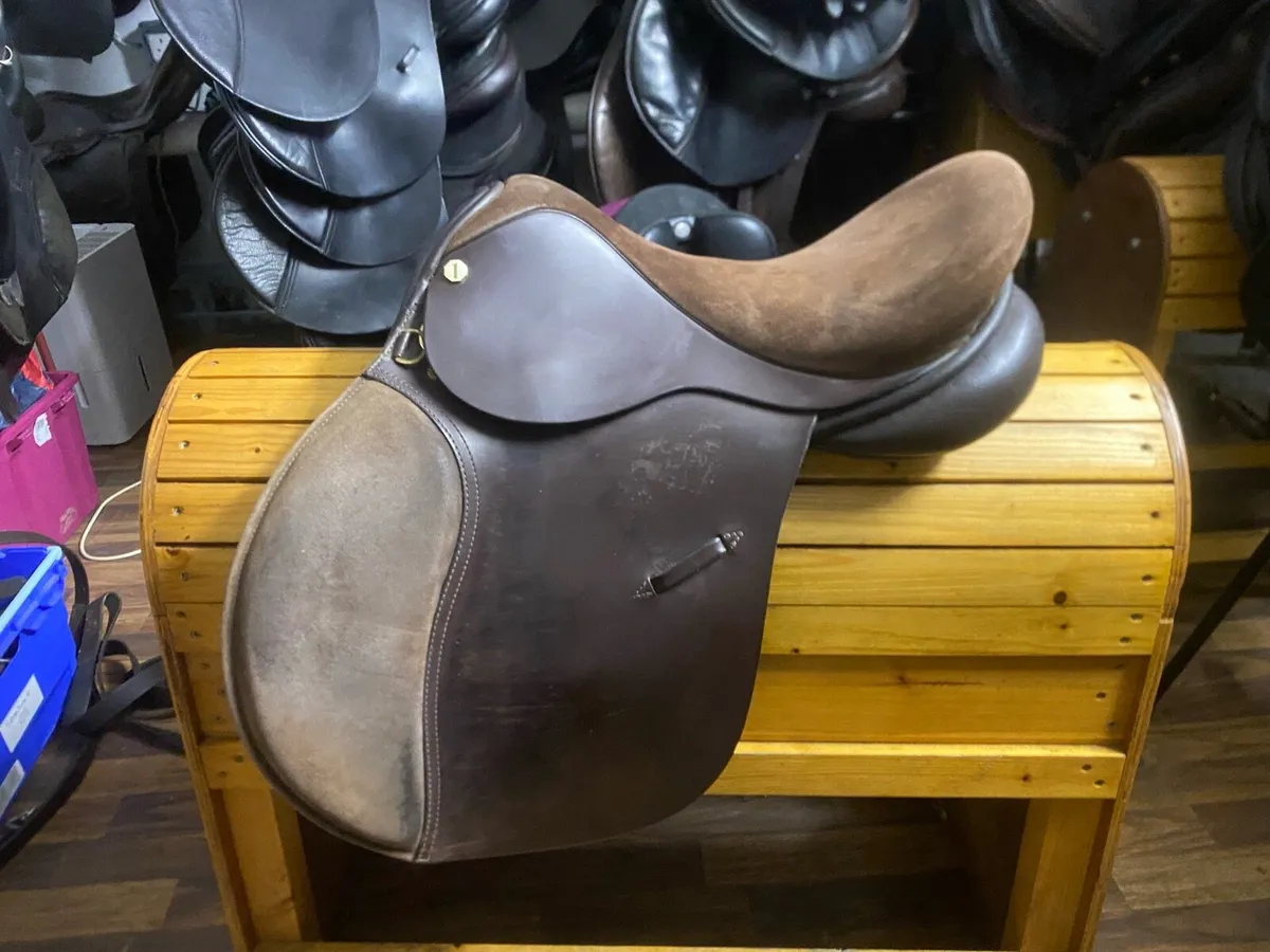Premier 1 brown Leather and suede  saddle - Image 1