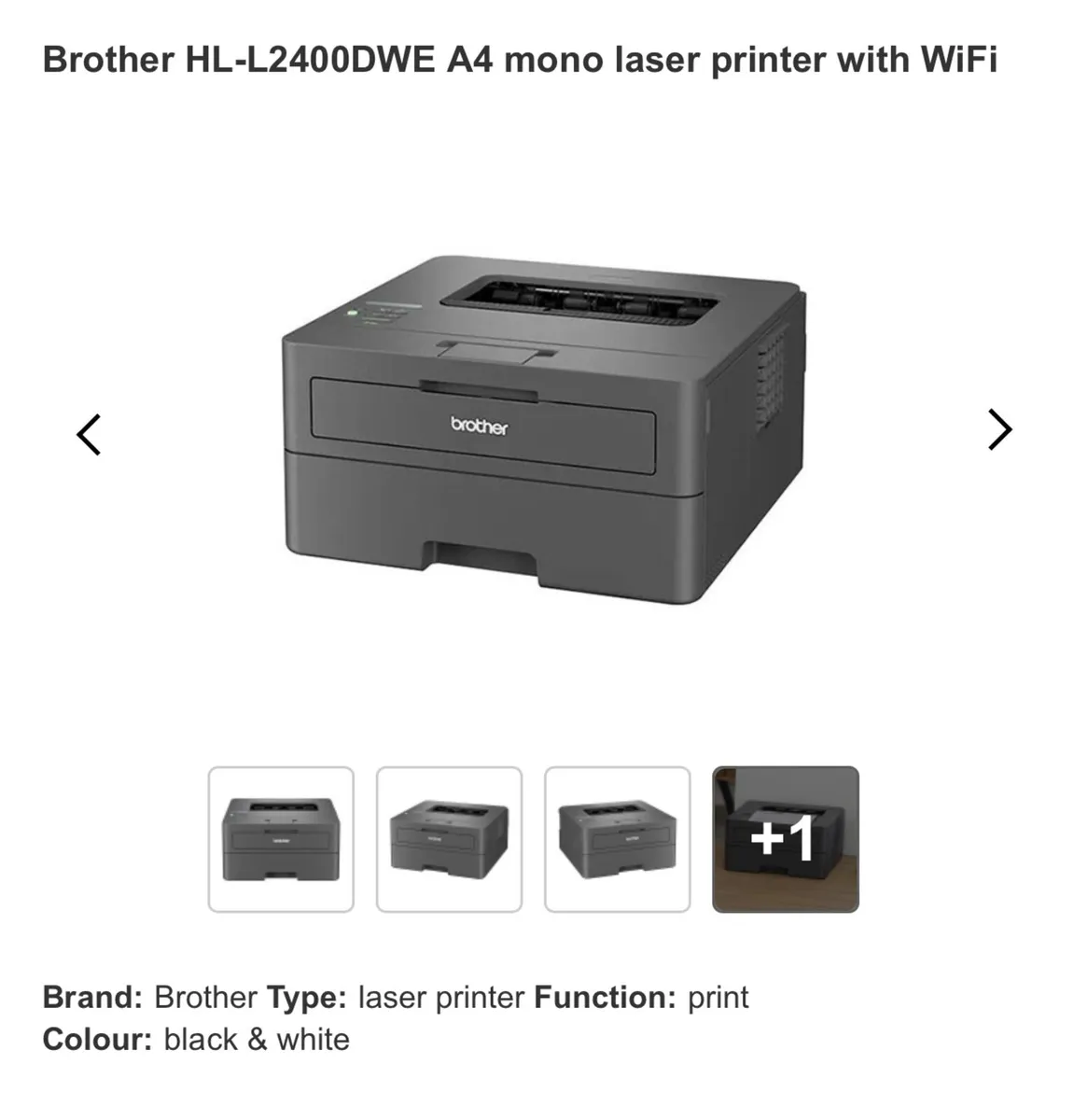 Brother HL-L2400DWE A4 mono laser printer withWiFi - Image 2