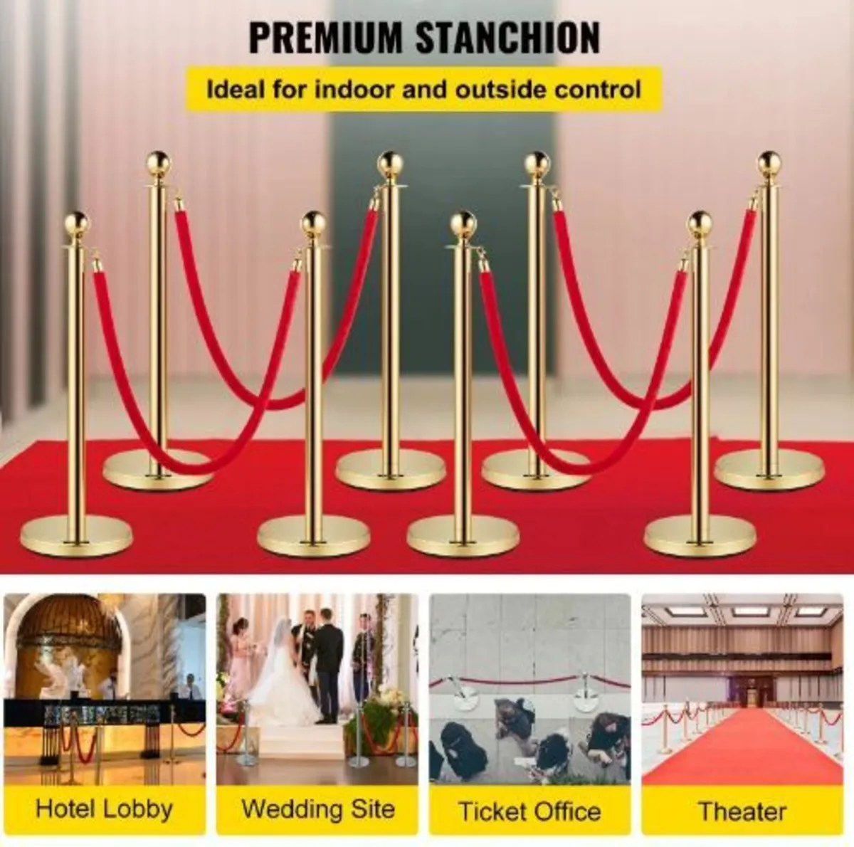 Crowd Control Stanchion, Set of 8 Pieces - Image 2