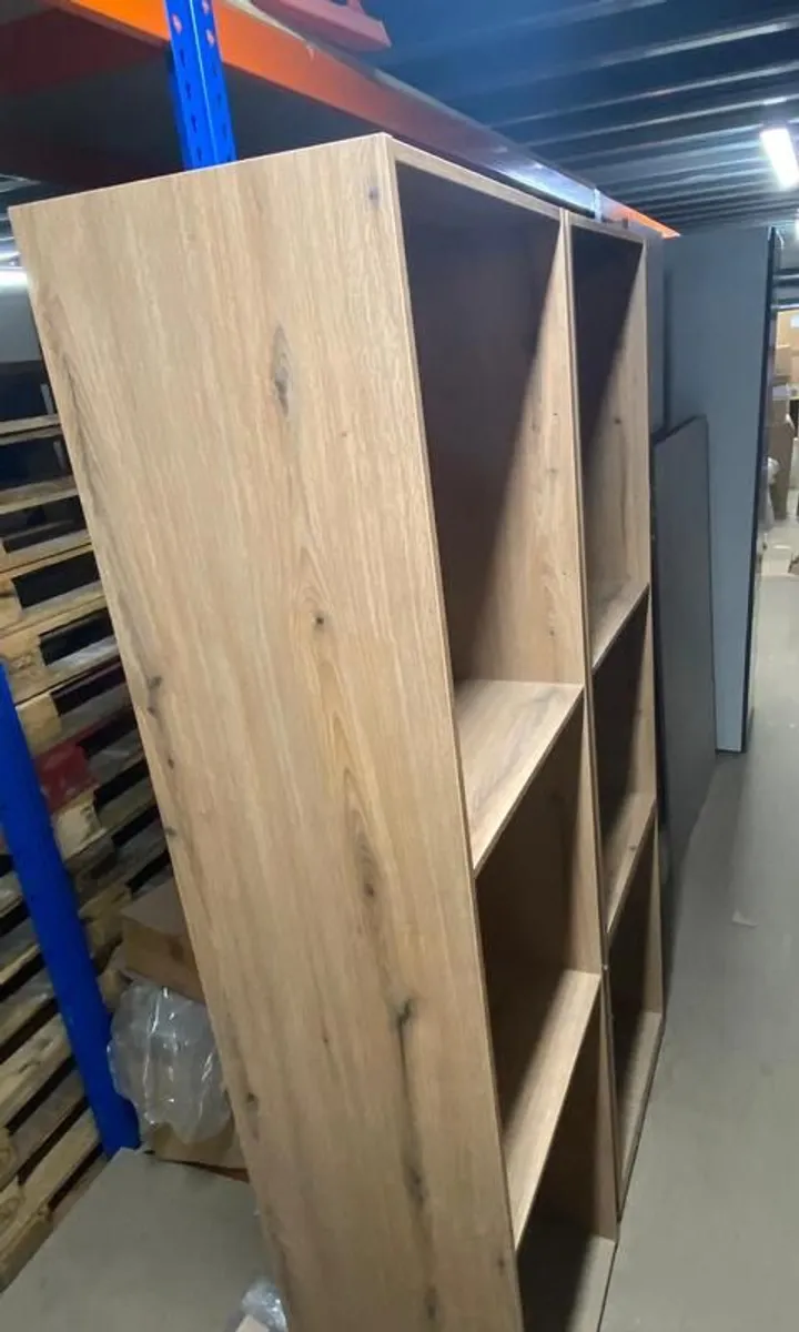 Tall Light Wood Shelved Unit - Image 1