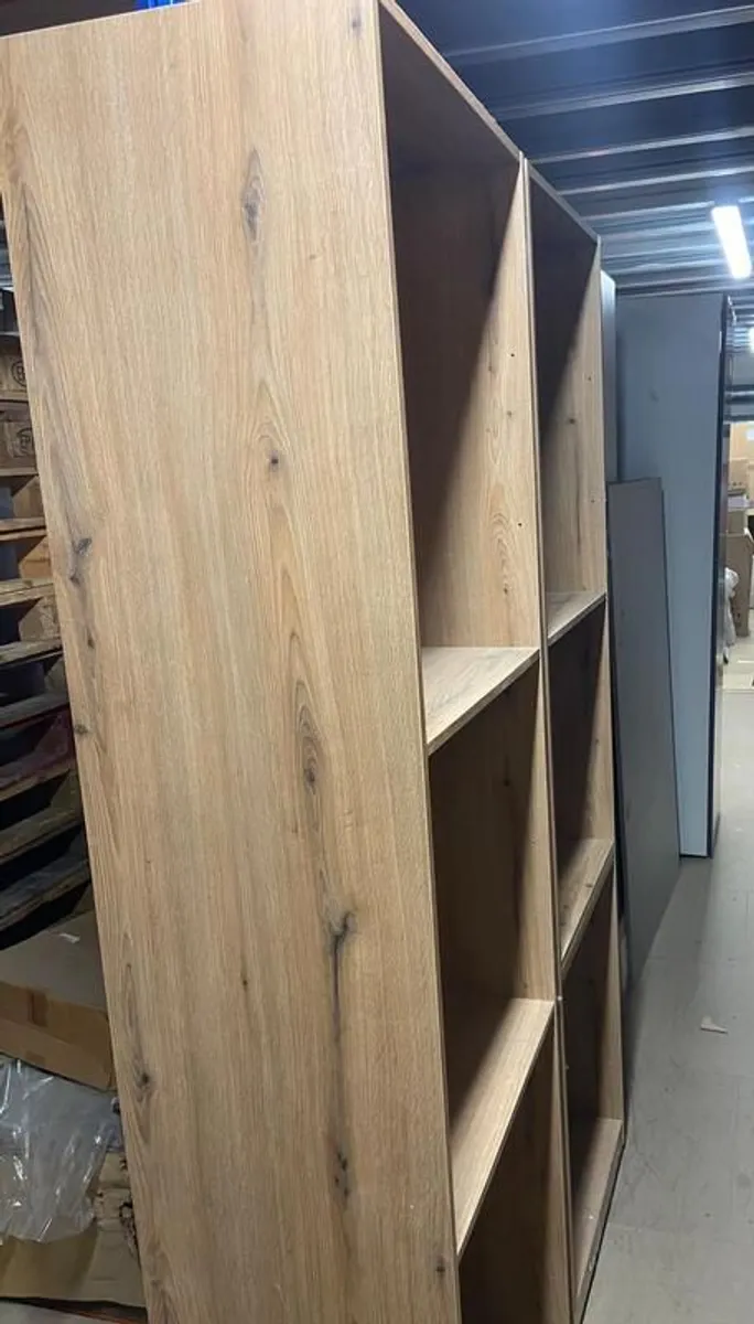 Tall Light Wood Shelved Unit - Image 2