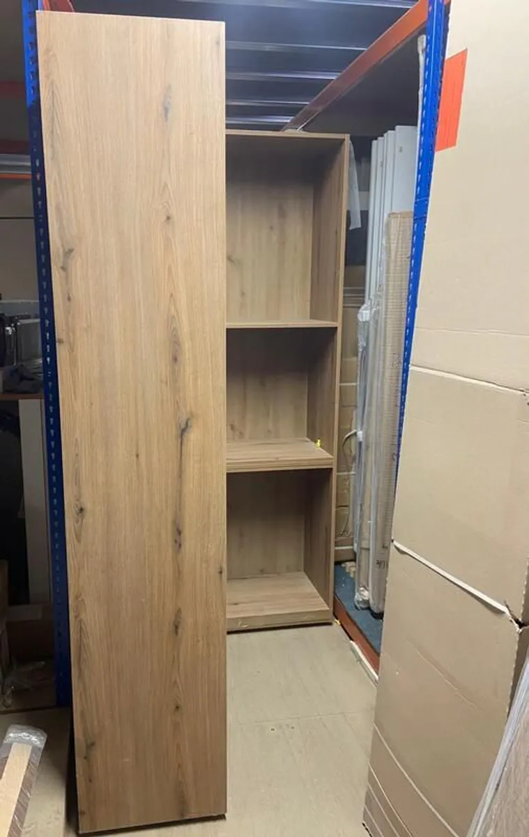 Tall Light Wood Shelved Unit - Image 3