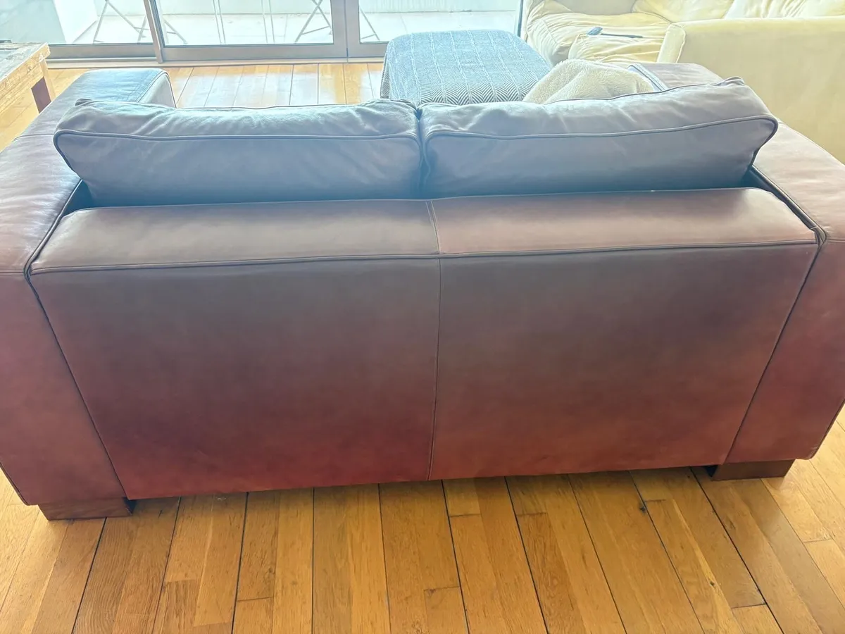 Brown Leather Couch - Image 3
