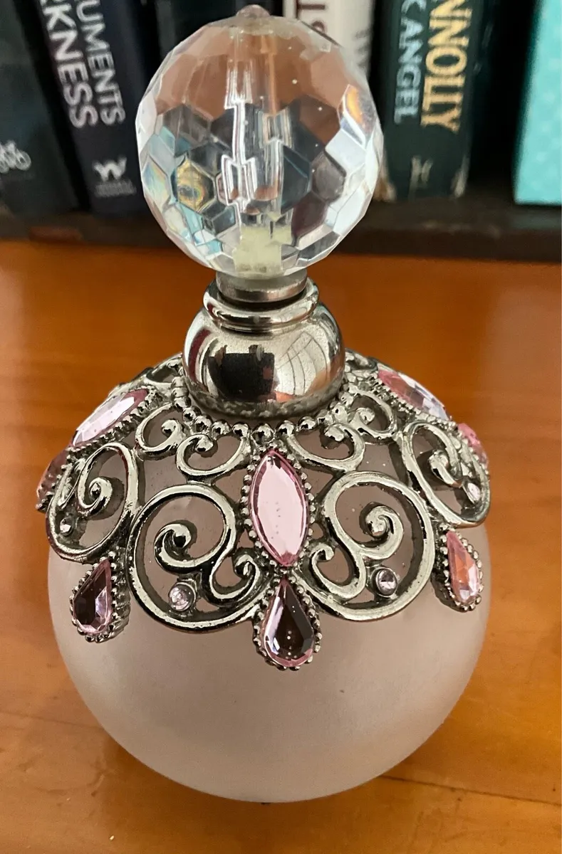 Beautiful Vintage Frosted Glass Perfume Bottle - Image 1