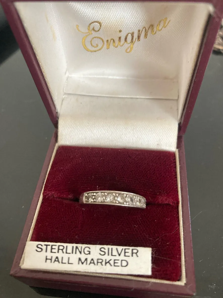 Sterling Silver with CZs ring size S - Image 1