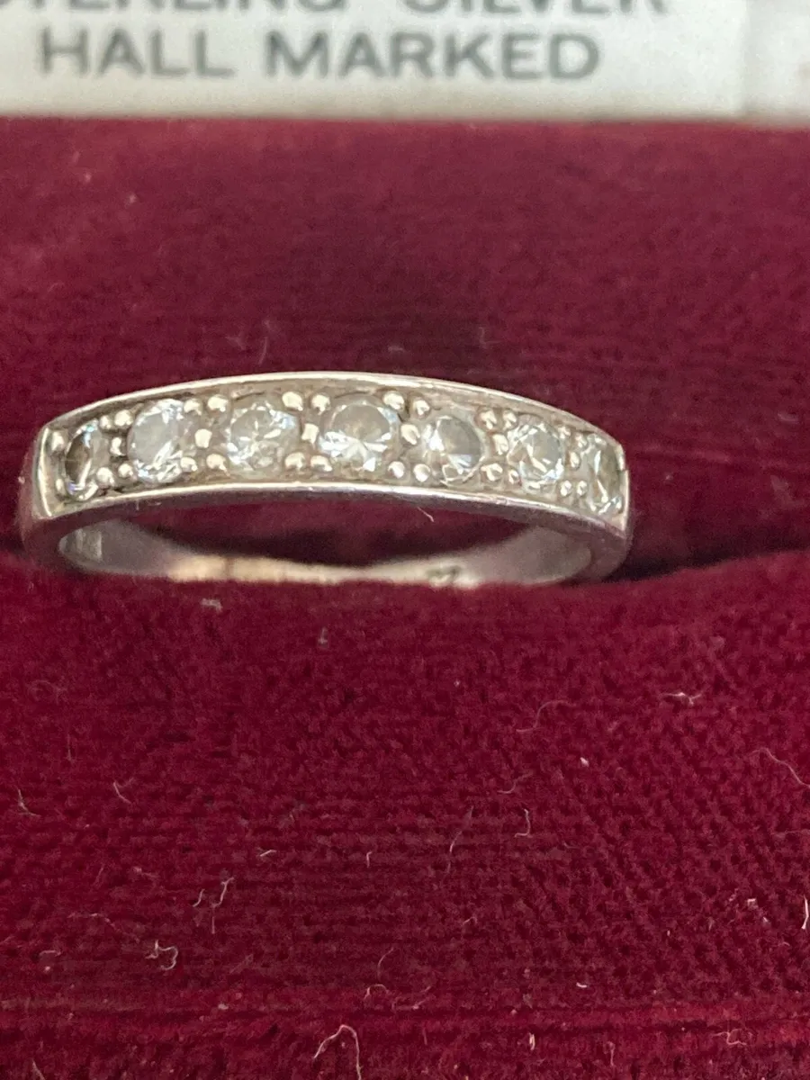 Sterling Silver with CZs ring size S - Image 2