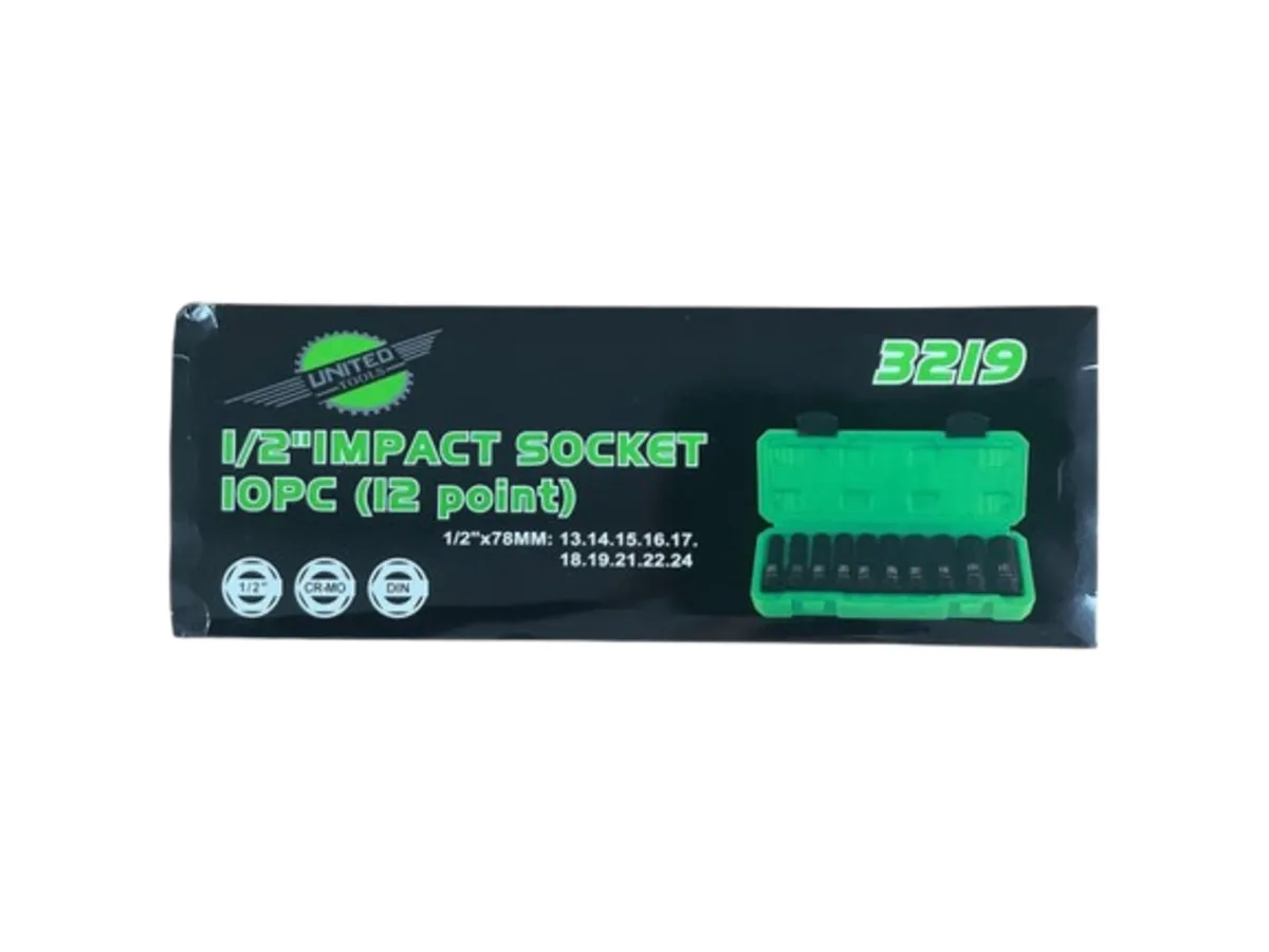 10PC 1/2" DEEP IMPACT SOCKET SET – 12 POINT – €40 - Image 2