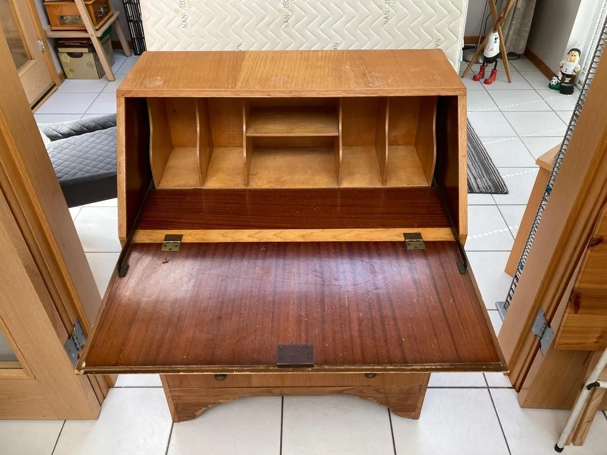 3 Drawer (Alhstrom, Finland) Veneer Writing Bureau - Image 3