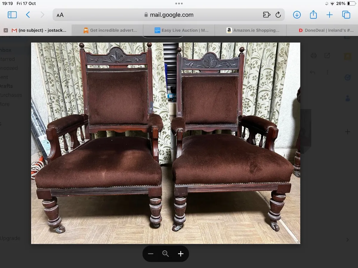 Two Edwardian Armchairs - Image 2