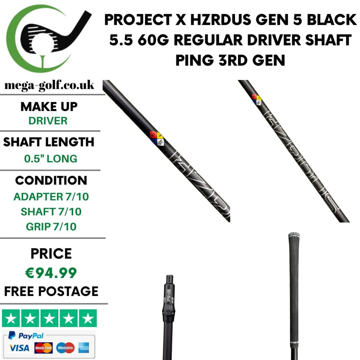 Project X Hzrdus Gen 5 Black 5.5 60g Regular - Image 1