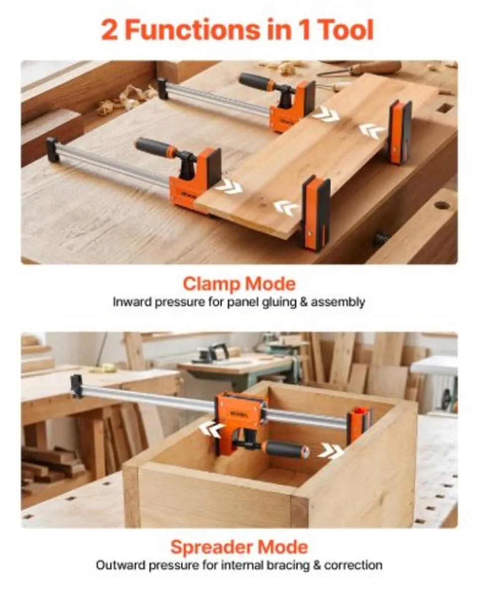 Bar Clamps for Woodworking,4-Pack,60.96 cm Opening - Image 4