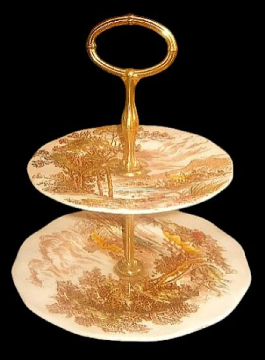 Vintage W.H. Grindley 2-Tier Cake Stand Pristine - Image 2