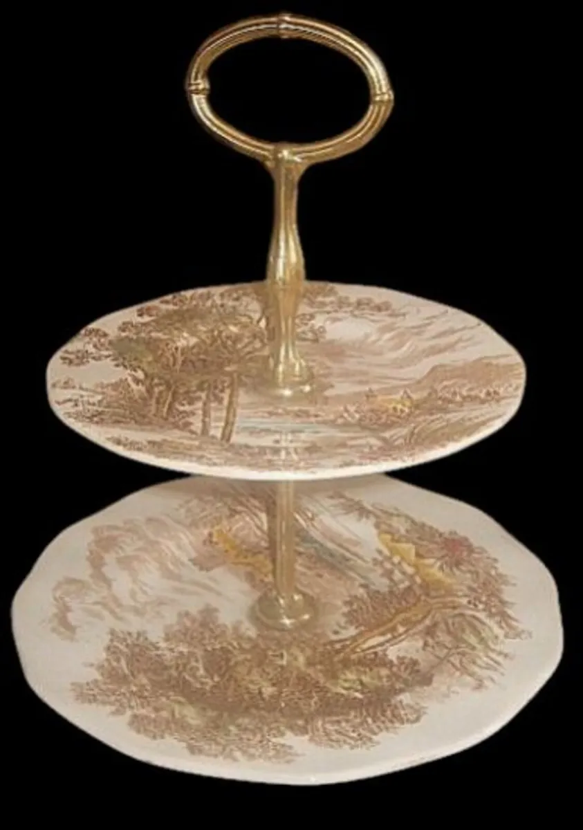 Vintage W.H. Grindley 2-Tier Cake Stand Pristine - Image 3