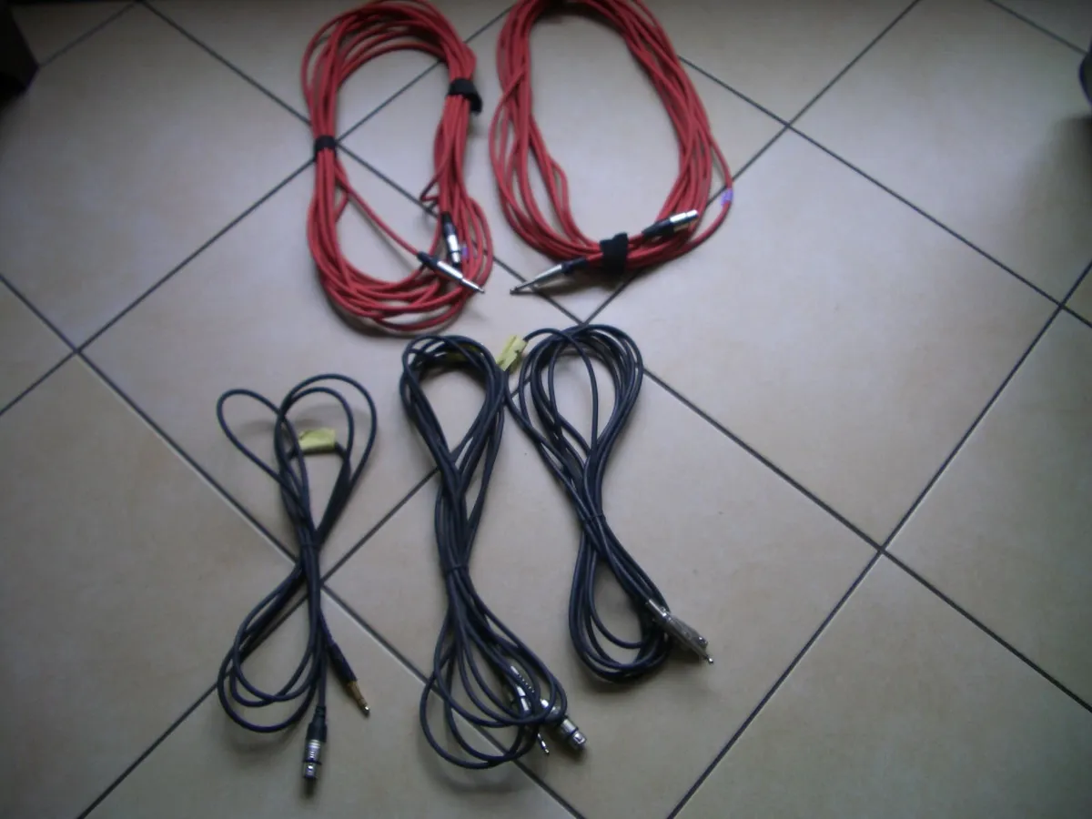 5 Microphone Cable Leads XLR to 1/4 Jack - Image 1