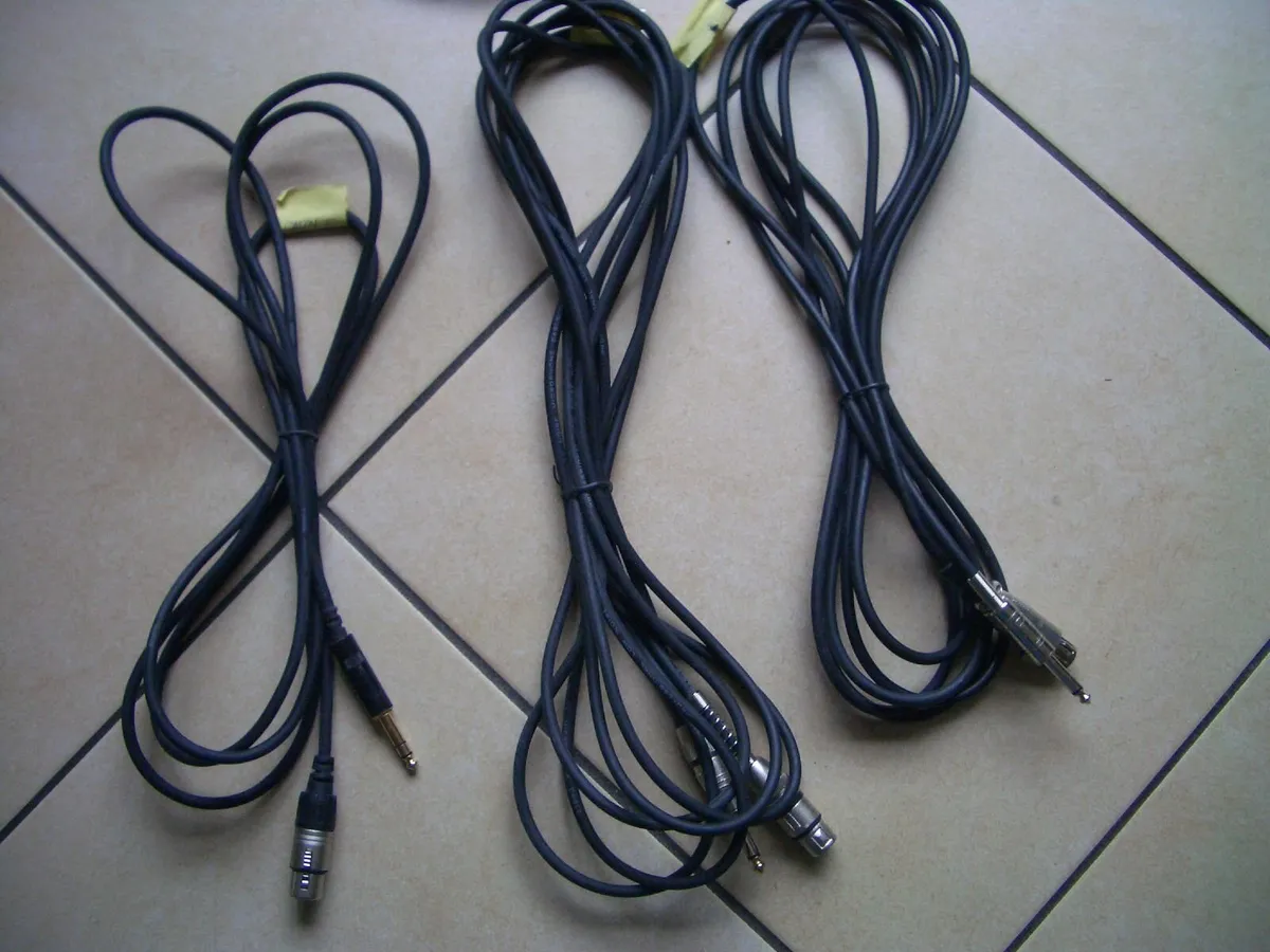 5 Microphone Cable Leads XLR to 1/4 Jack - Image 3