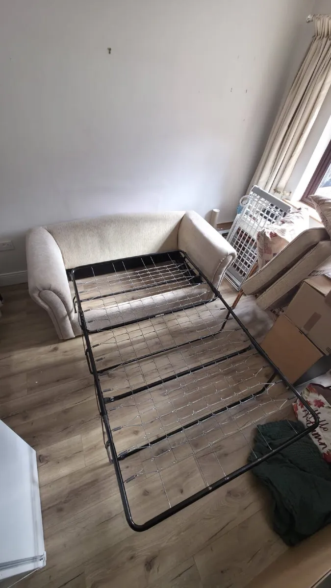 2-Seater Fabric Sofa Bed - Good Condition - Image 2