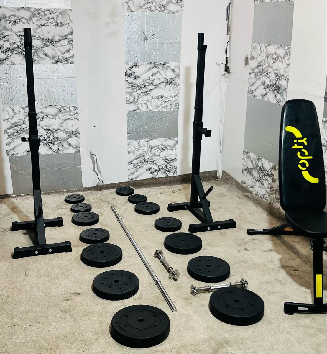 WEIGHTS RACK STANDS BENCH BARBELL DUMBBELLS - Image 2