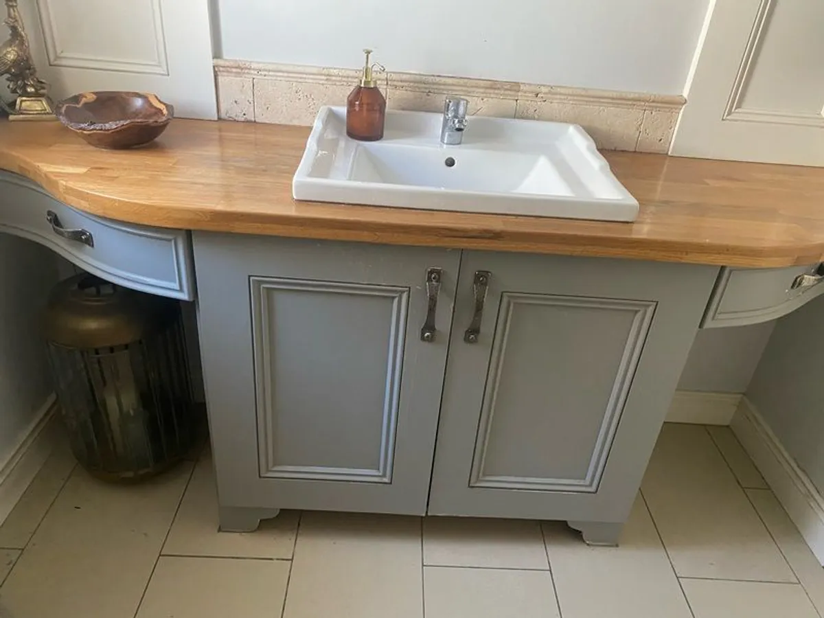 Handmade Bathroom cabinet with solid wood counter top - Image 3