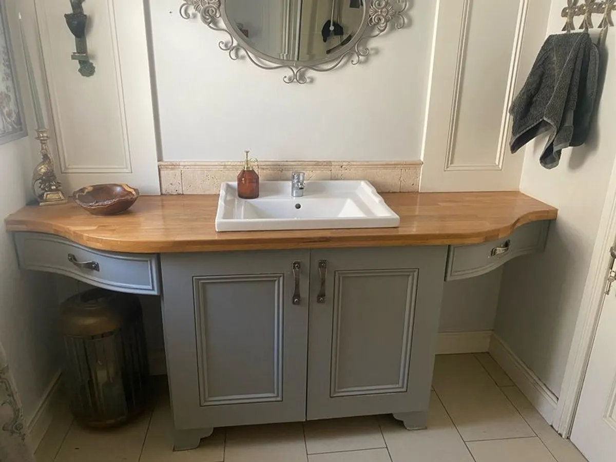 Handmade Bathroom cabinet with solid wood counter top - Image 2