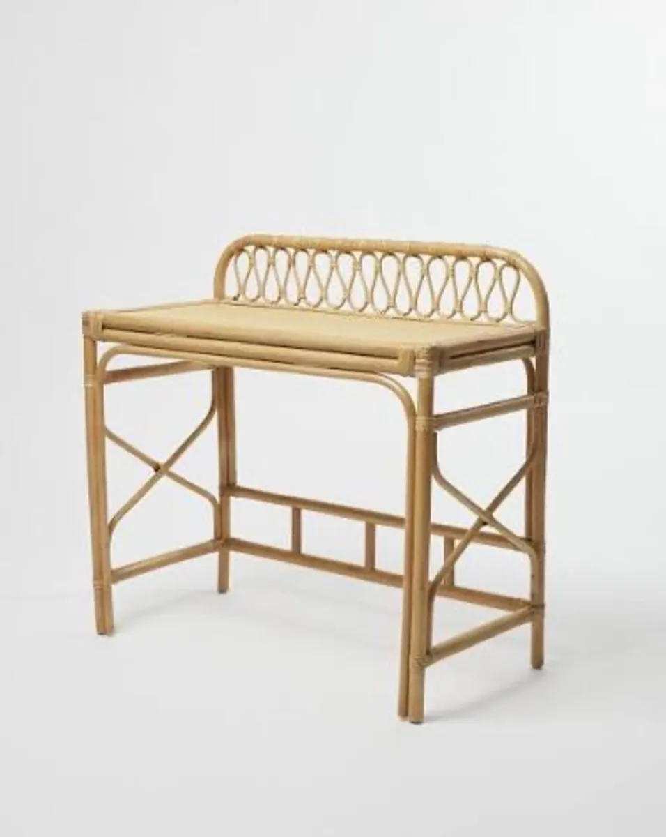 Oliver Bonas Natural Rattan Desk & Dressing Table - Image 1