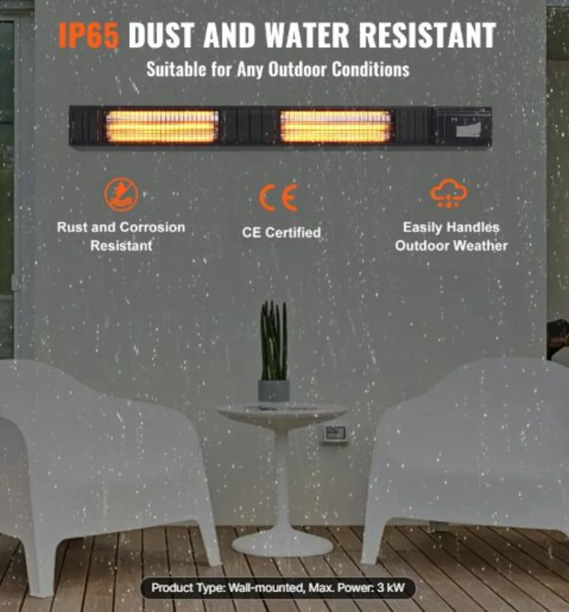 Infrared Heater, 3000W Remote Control Electric - Image 2