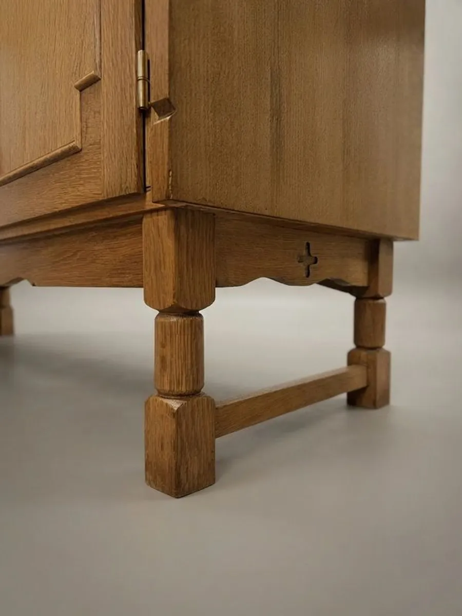FLASH SALE! Was 1395 Now 1195 ! Danish Brutalist Oak Sideboard, 1960s Architectural Design - Image 2