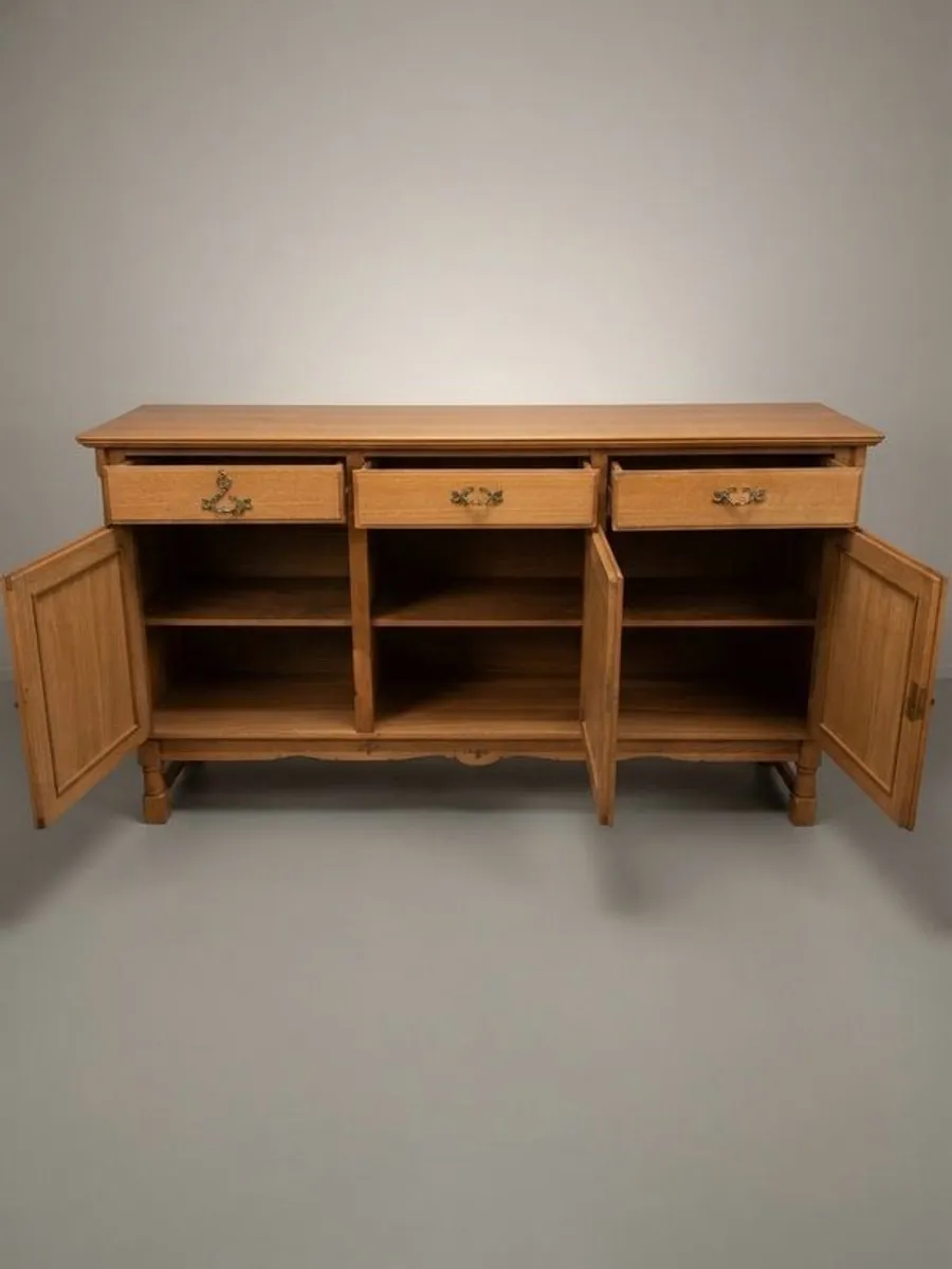 FLASH SALE! Was 1395 Now 1195 ! Danish Brutalist Oak Sideboard, 1960s Architectural Design - Image 3