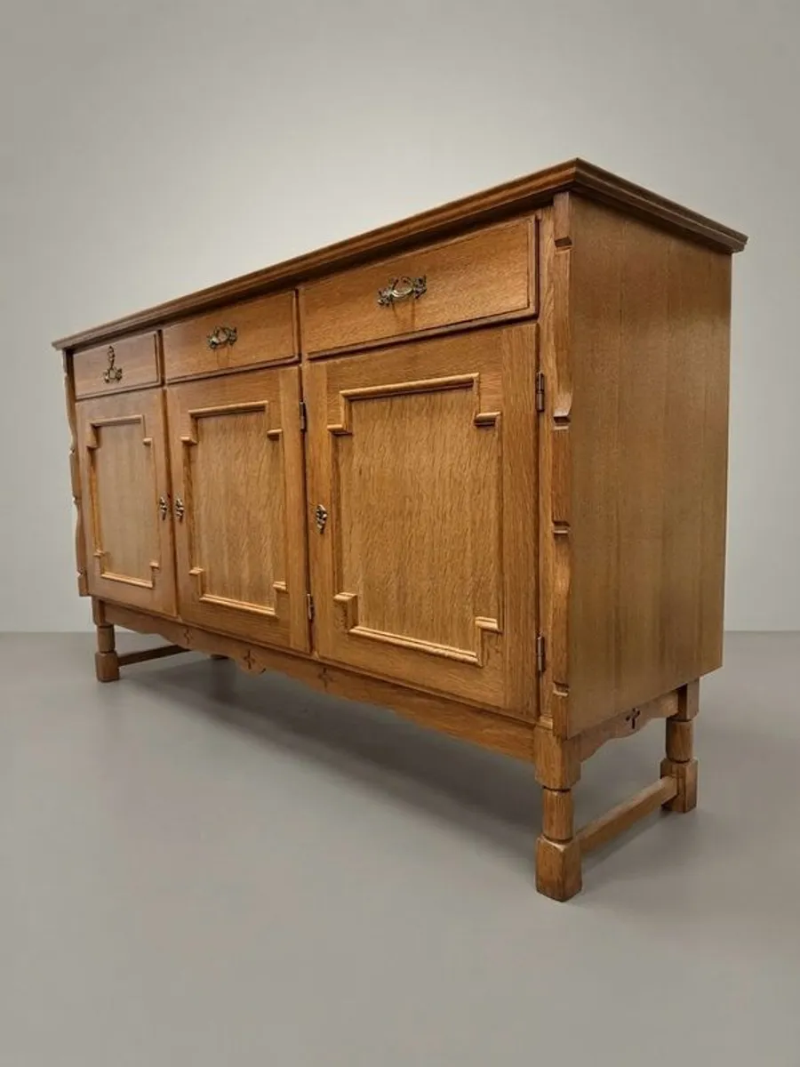 FLASH SALE! Was 1395 Now 1195 ! Danish Brutalist Oak Sideboard, 1960s Architectural Design - Image 4